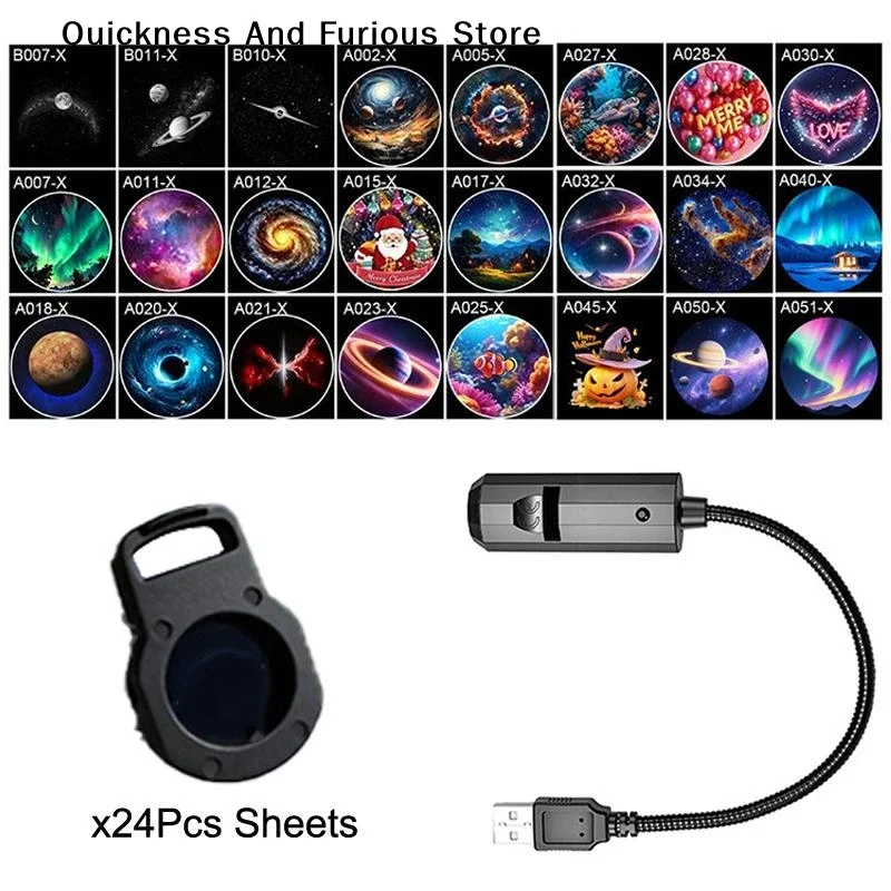 【T】Romantic Rotatable Galaxy Star Projector Portable USB LED Night Light Sleep Atmosphere Lamp Home Wedding Party Decoration