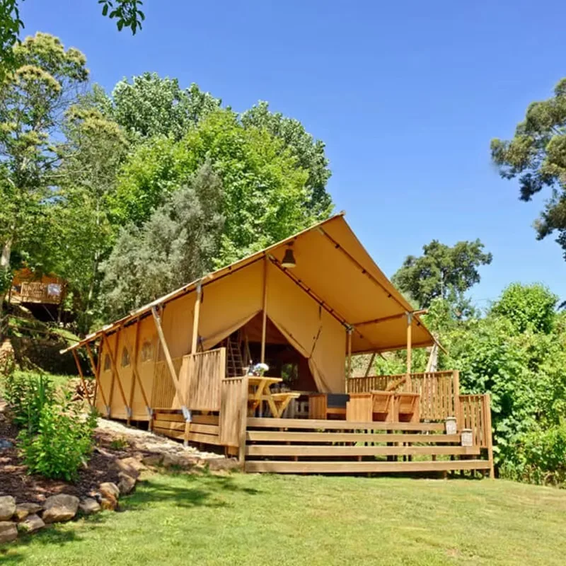 Luxury Safari Tent 2 People Glamping Lodge With Bathroom Look Like Houses Waterproof Canvas Outdoor Resort Camping Marquee Shelt