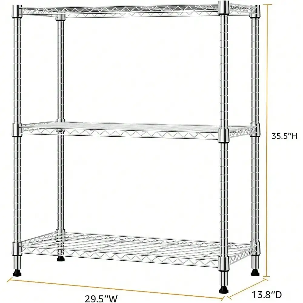 

Storage Rack Metal Wire Shelving Garage Shelf 13.8" D x 29.5" W x 35.5" H