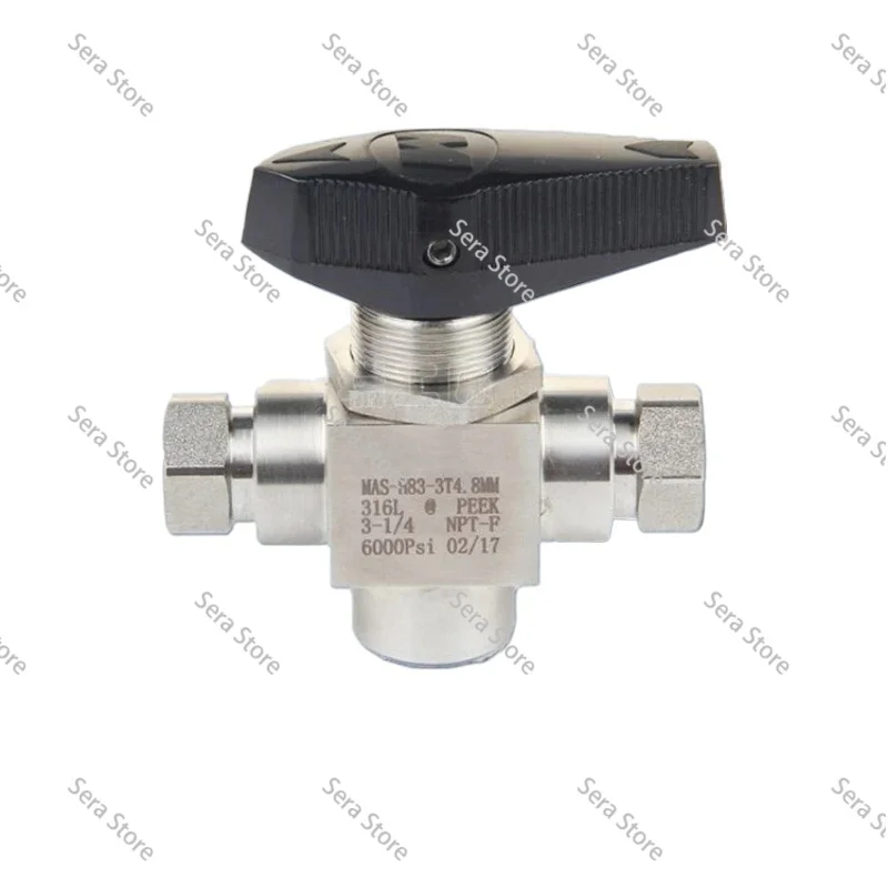 Stainless Steel Two-position Three-way Internal Thread Ball Valve Q13F CNG Special Ball Valve, High Pressure Ball Valve