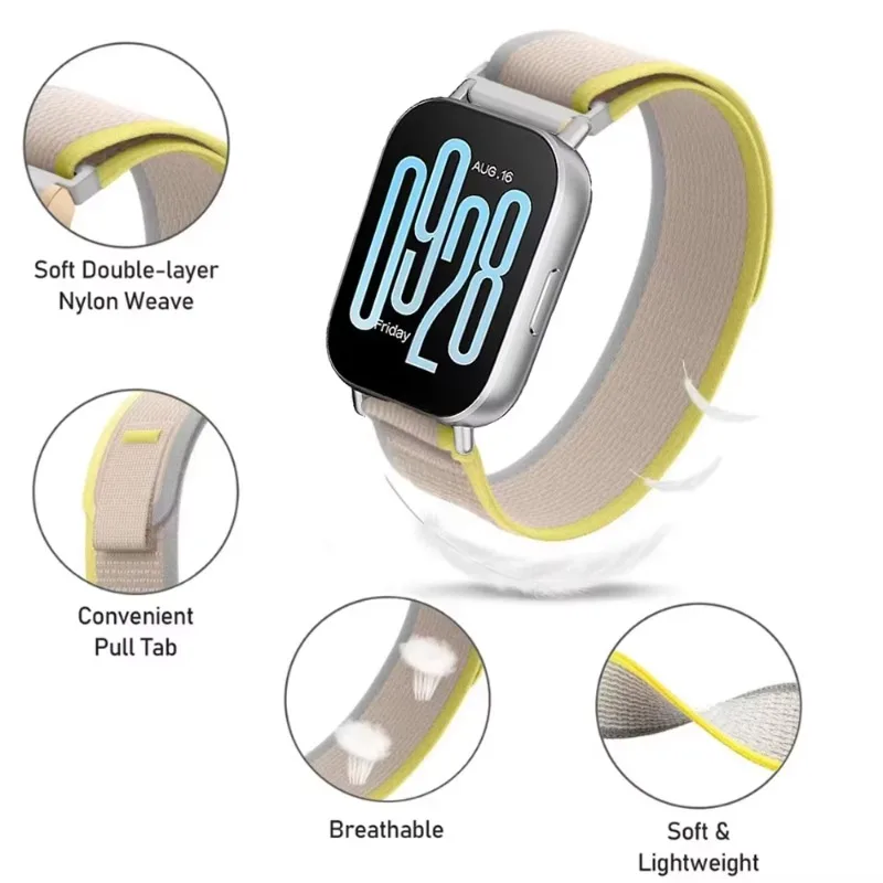 20/22mmトレイルナイロンループストラップ Samsung Galaxy Watch 7 FE 6 5 4 40mm 44mm対応 通気性ブレスレット Huawei Watch 5 GT5-4-3 Pro 46mm対応