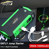 GKFLY 18000mAh 1500A Car Jump Starter Portable Car Battery Booster 12V Car Starting Device Power Bank Petrol Diesel Car Starter