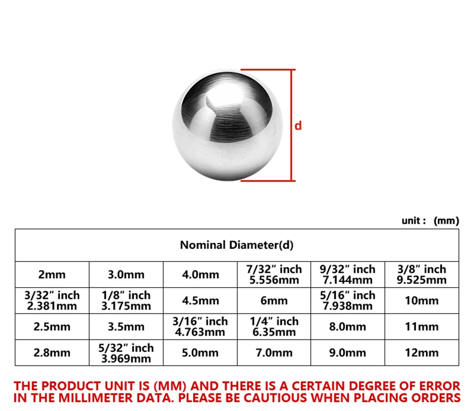 Hochpräzise 304 Edelstahl-Rollenkugeln, metrisch und imperial, massive Lagerkugeln, Durchmesser 2 mm–10 mm, lose und als Sortiment erhältlich – Detail 4