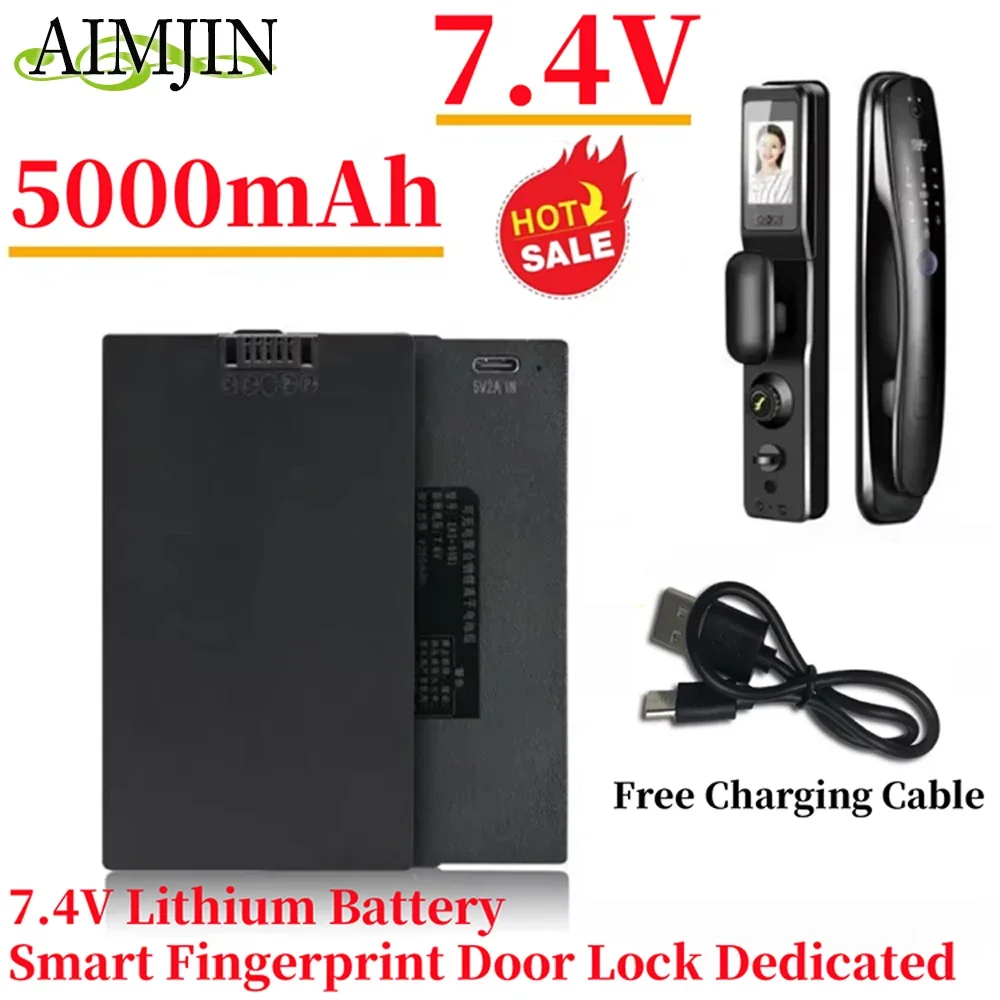 7.4V 5000mAh Polymer Lithium Battery Smart Door Lock Replacement Battery For Xiaomi Bosch Haier