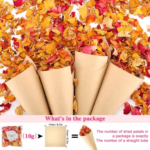 10-120 Pack Gold Rose Petals Wedding Confetti Dried Flower Natural Biodegradable Confetti Wedding Confetti Kit for Bridal Shower