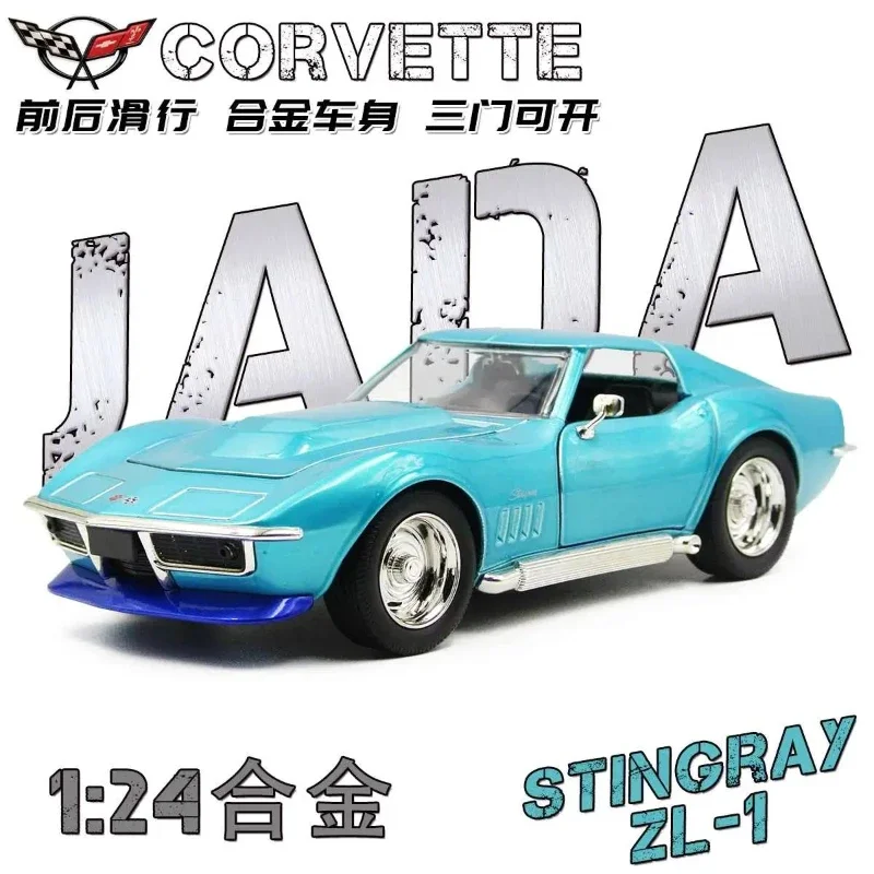 Jada 1:24 1969 Chevrolet Corvette STINGRAY ZL-1 Diecast Car Metal Alloy Model Car Toys for Children Gift Collection