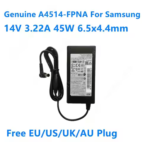 Genuine a4514_fpna 14v 3.22a 45W a4514_fpn power supply AC adapter for Samsung u28e590d s27d590cs cf390 led monitor charger