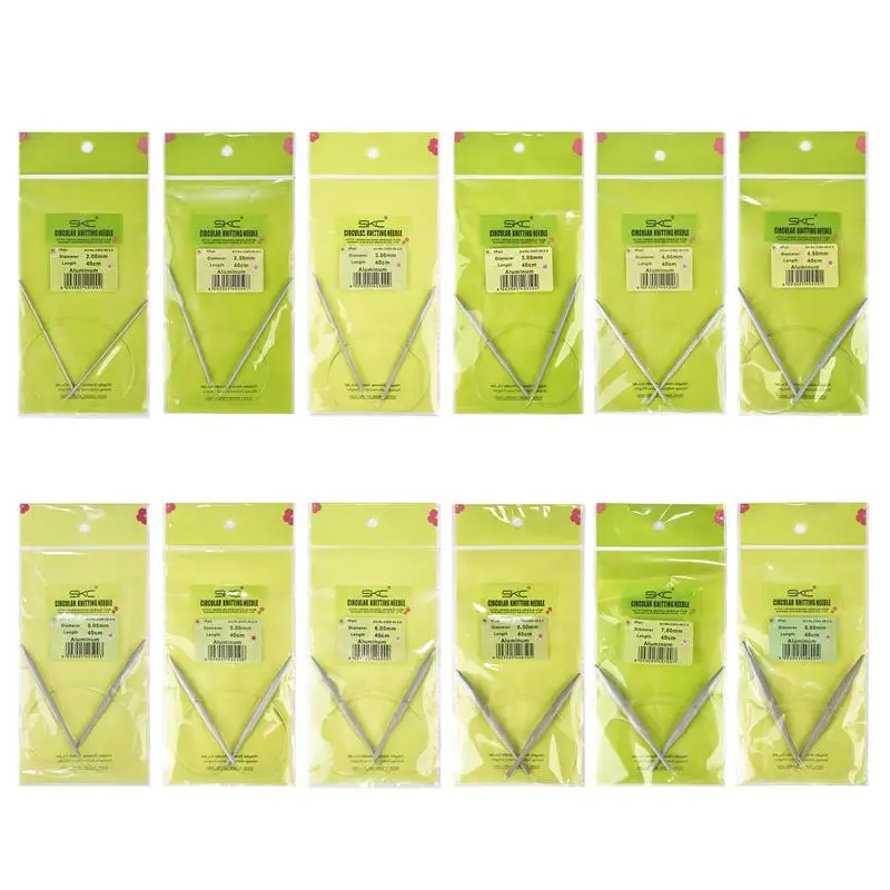 2/2.5/3/3.5/4/4.5/5/5.5/6/6.5/7/8mm Knitting Tools Stainless Line Circular Needle Aluminium Handle Ring Needlework For Sweater
