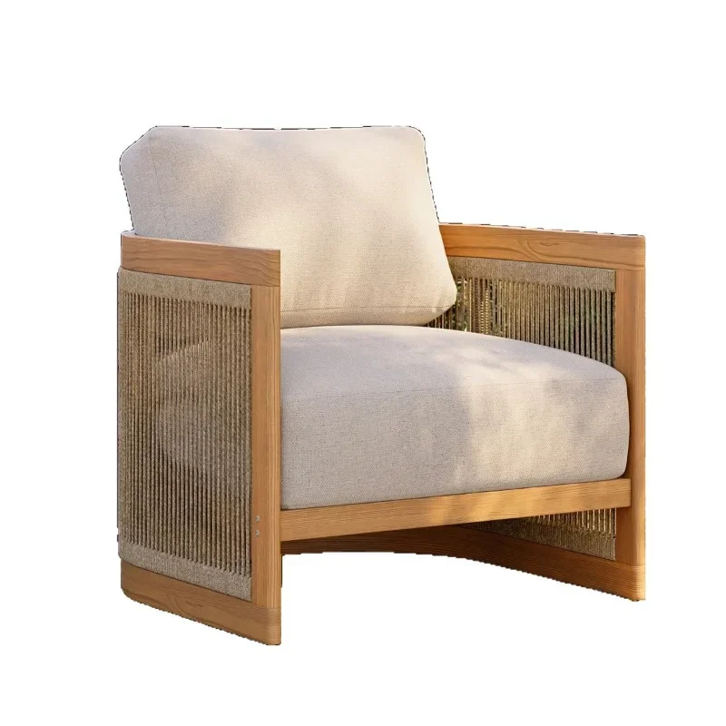 

Nordic outdoor courtyard sofa combination rattan sofa open-air balcony leisure rattan chair hotel homestay rattan sofa