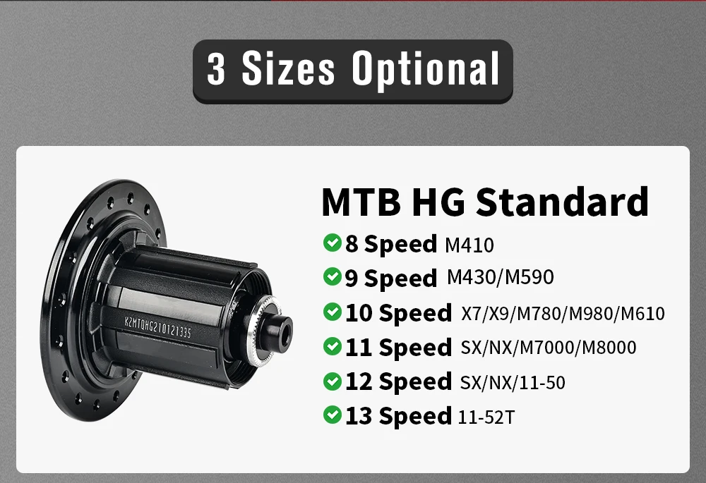 Koozer XM490PRO HG MTB Fahrradnabe 8 9 10 11 12S 28H 32H 36 Löcher CRMO Stahlachse 100 135 QR 142 THRU 6 Schrauben Fahrradteile – Detail 3