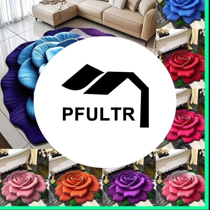 

Flower Carpet, Special-shaped Soft Peony Floor Mat, Durable 40x40cm/60x60cm Non-slip Absorbent Bathroom Floor Mat For Living Roo