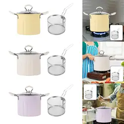 3L Capacity Frying Pot Deep Frying Fish Strainer French Japanese Chips Mesh Pasta Pan Household Low Oil Smoke Small Frying Pot