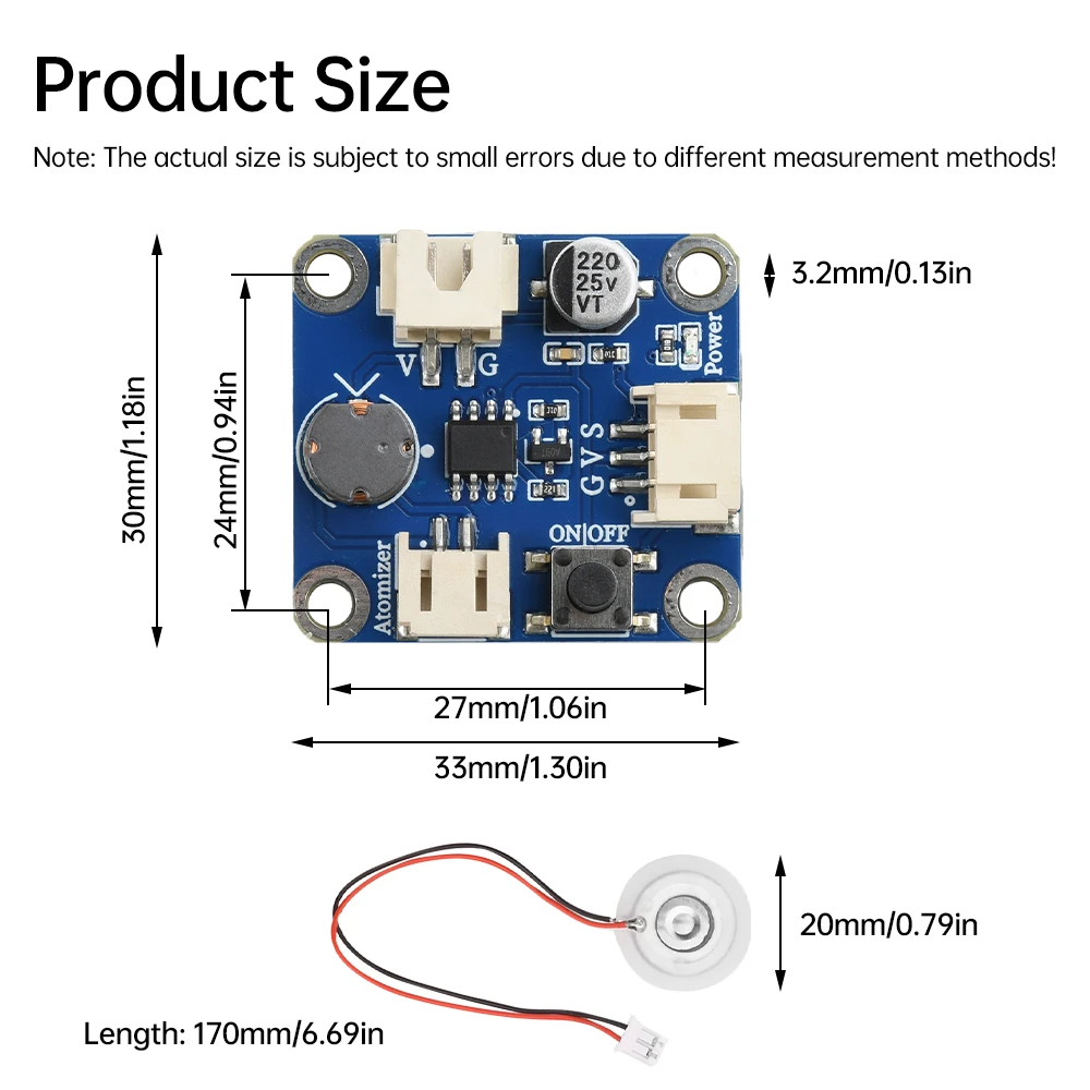 Dc3-4.5V Atomizer Module Ultrasonic Spray Supports Single-Chip Programming Control Humidifier Atomizer Driver Module