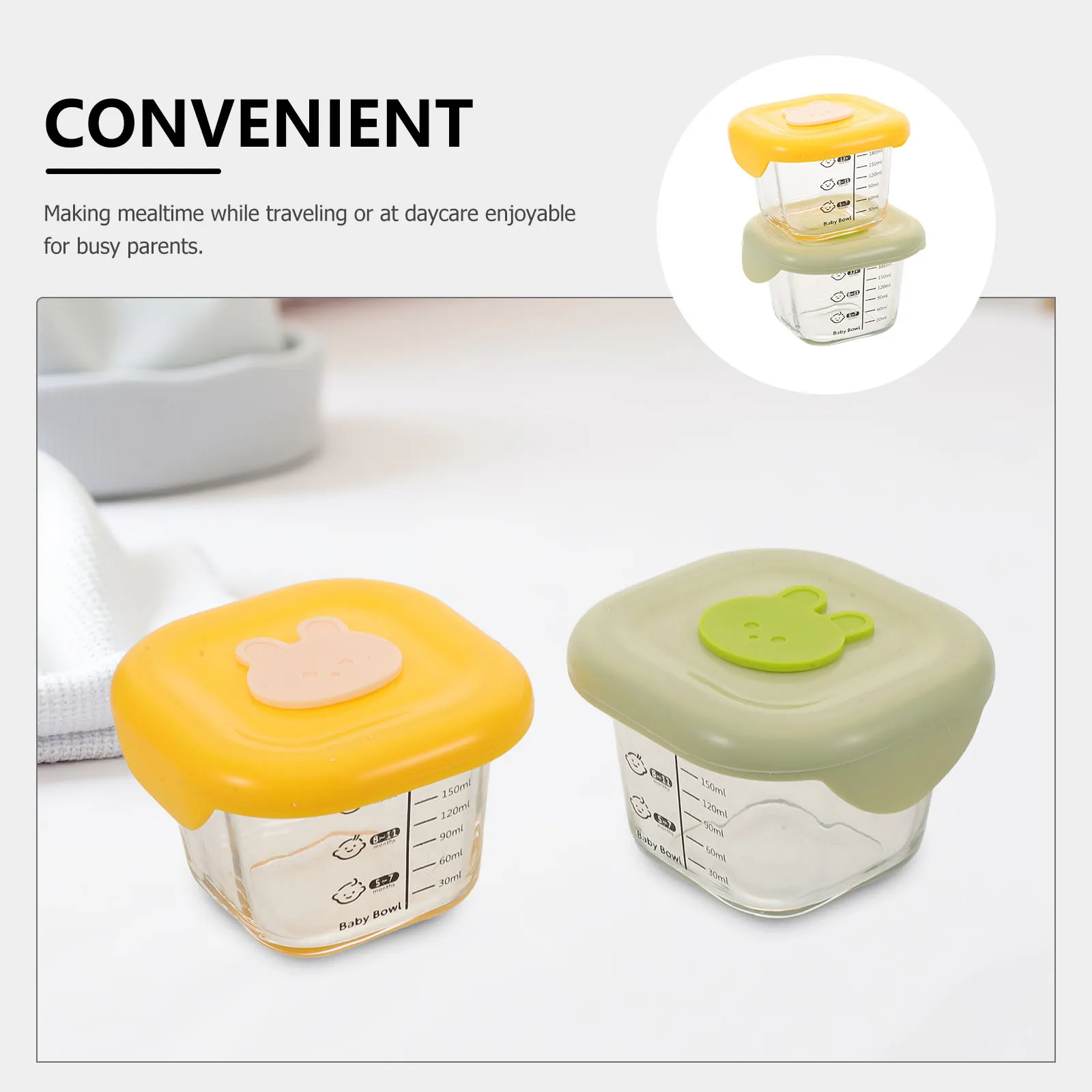 2 個ベビーフード保存容器 230 ミリリットル漏れ防止スナックジャー幼児ピューレ旅行保育園再利用可能なプラスチック子供ランチボックス