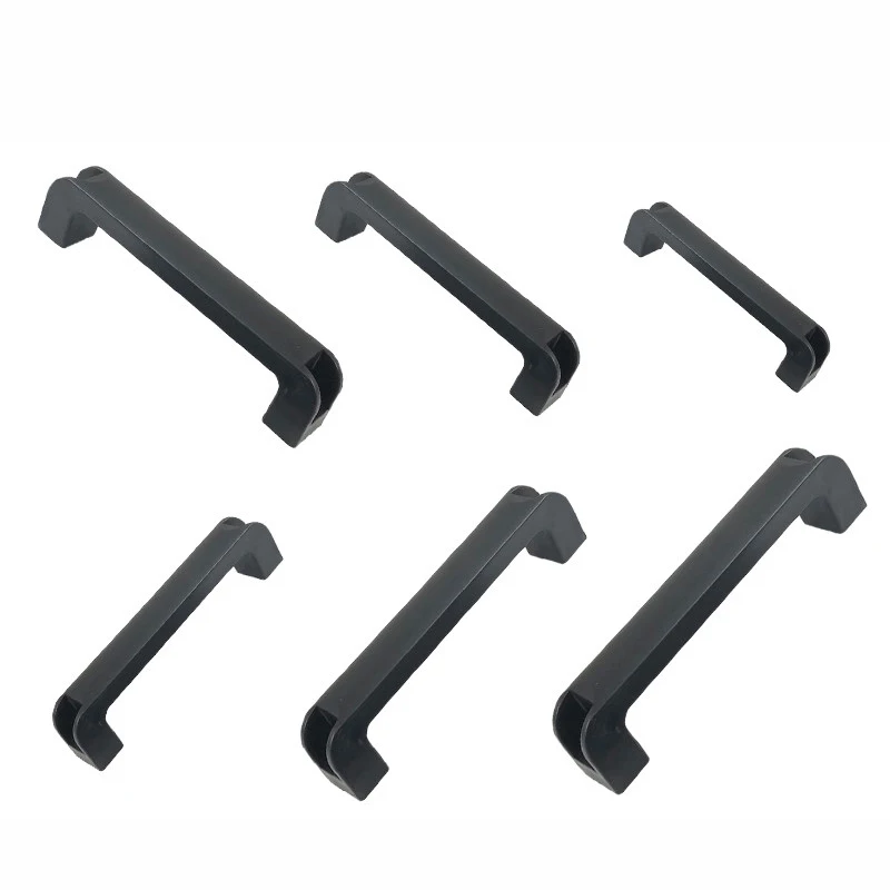 Black Plastic Square Handle Hole Distance 120/130/160/180mm Nylon Pull Furniture Cabinet Knobs and Kitchen Drawer Pulls