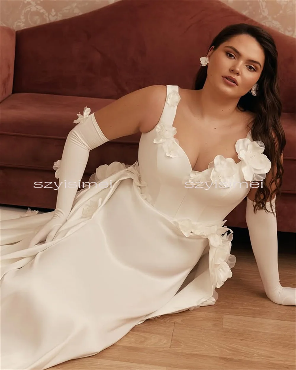 Mermaid Wedding Dresses With Detachable Train Sleeveless Customized  Made Satin Bridal Gown Vestido De Noival robe de mariée