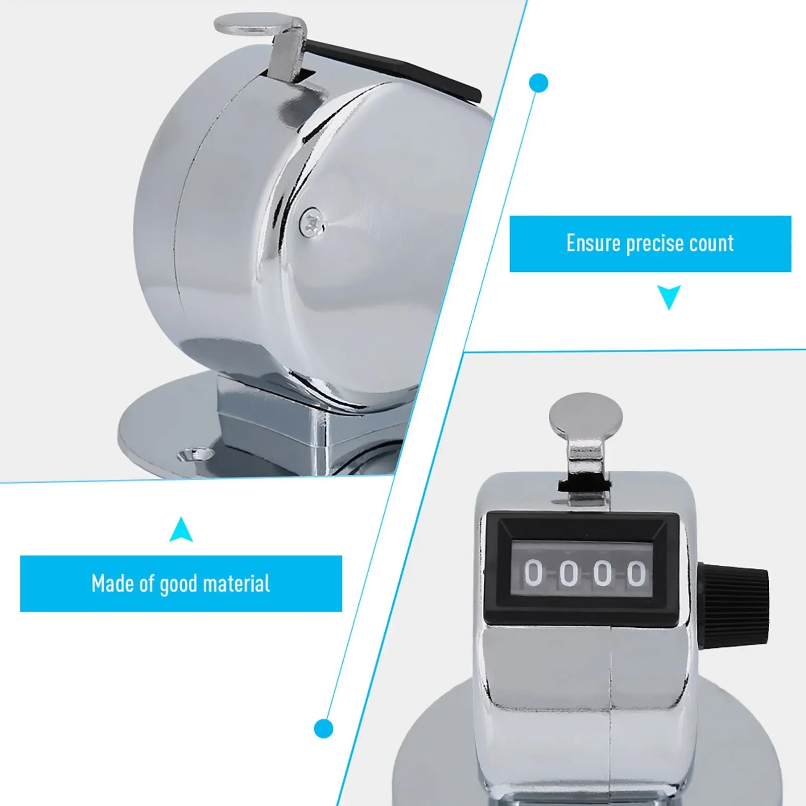 4 Digit Tally Mini Tally Tally Counter Hand Tally Mini Metal 4 Digit Number Handheld Hand Tally Counter for Sports Games