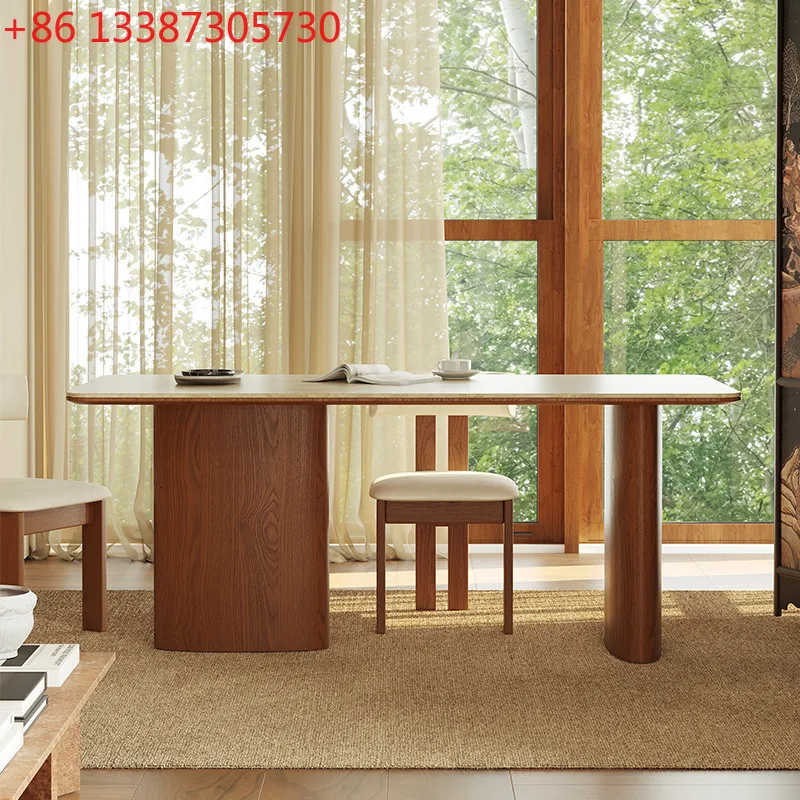 

Обеденный стол из массива дерева в ретро-стиле, для небольших и средних квартир, современный, простой, в средневековом стиле.