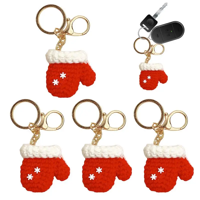 

Вязаный крючком брелок ручной работы, 4 шт., вязаный крючком брелок ручной работы, рождественский брелок Санта-Клаус, милые рождественские украшения