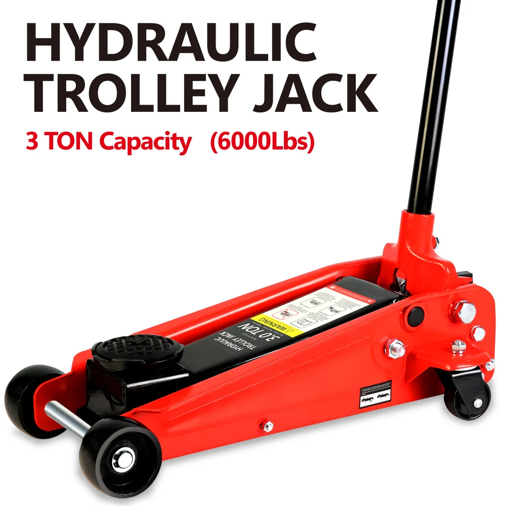 Hydraulic trolley Low Profile and Steel Racing Floor Jack with Piston Quick Lift Pump,3Ton (6,000 lb) Capacity, Lifting