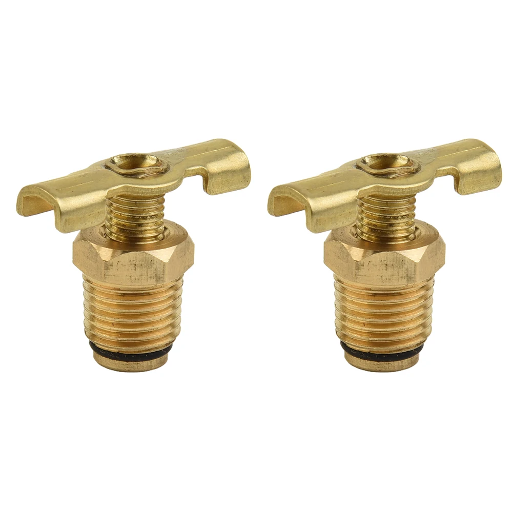 

2Pcs Air Compressor Tank 1/4" For BSP Drain Valve/tap/drain Cock With T-handle Home Water Valve Normally Closed Fittings