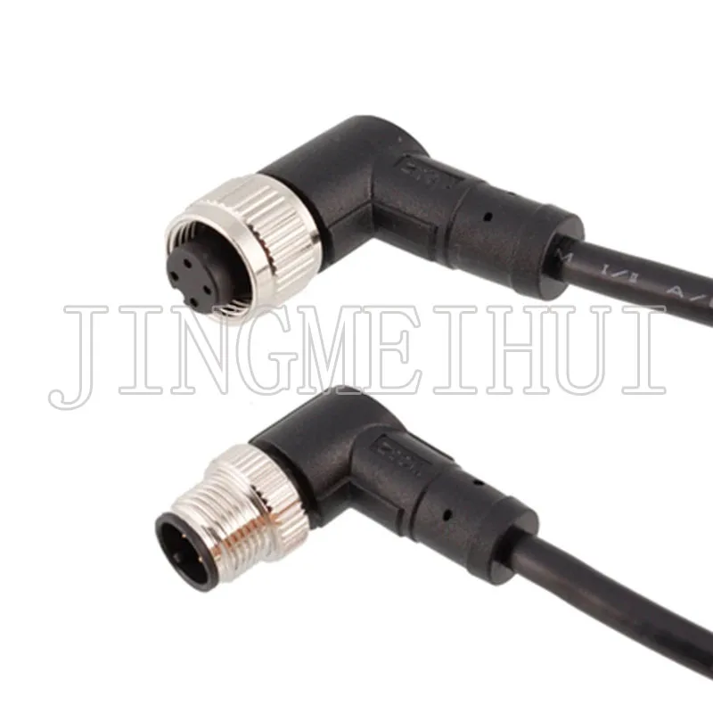 M12 A-type pin plug waterproof IP67 connector. Customized cables. 1M. 2M. 3M.5M. Pin: 2P 3P 4P 5P 6P 8P 12 pin