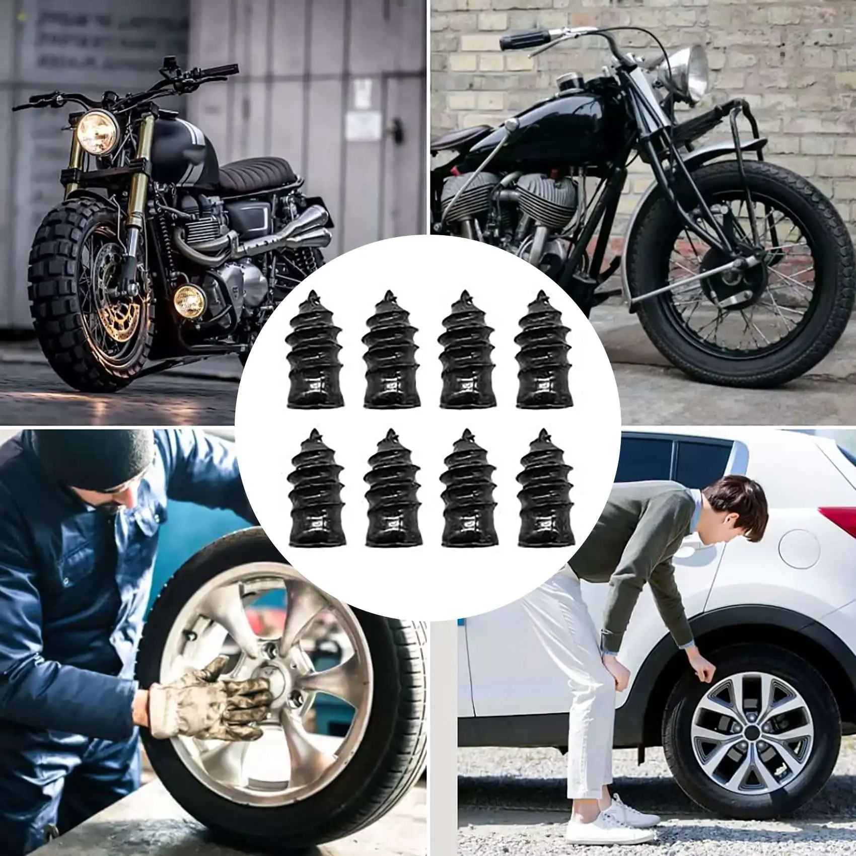 

AA-40PCS Резиновые гвозди для ремонта шин, резиновые винты для ремонта шин черные, быстрый инструмент Самообслуживание гвоздей для ремонта шин