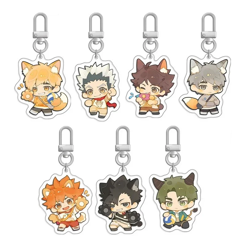 

Anime Haikyuu!! Shoyo Hinata Tobio Kageyama Sugawara Koushi Cosplay Keychain Pendant High Appearance Level Cute Cartoon