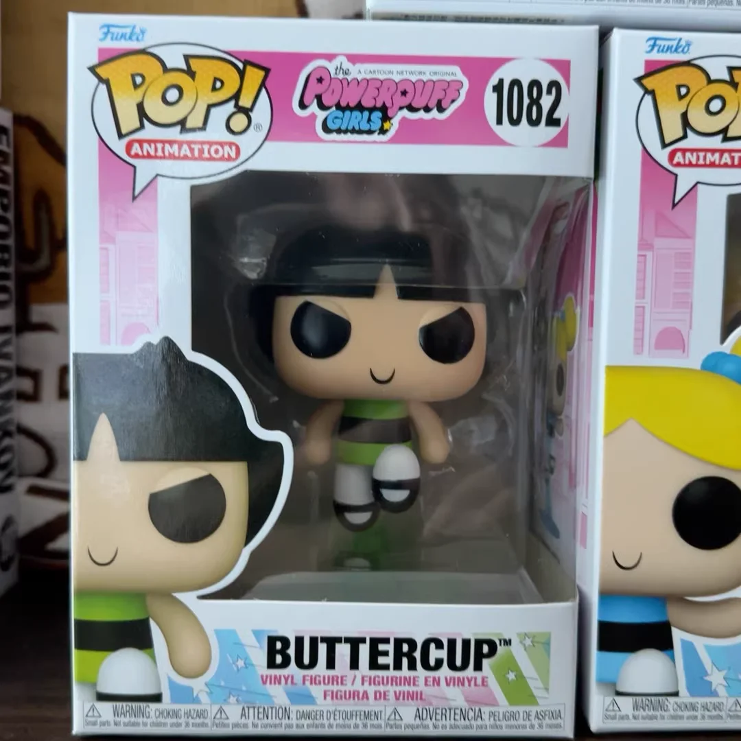 شخصيات الفتيات Powerpuff Blossom Bubbles Buttercup # 1080 1081 1082Funko Pop الفينيل الشكل تحصيل طبعة محدودة لعبة هدية