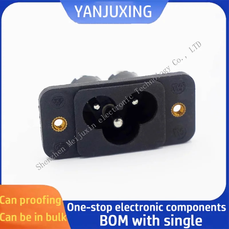 1pcs/lot AC power outlet HC-66 Socket with metal threaded holes Three-core power charging socket