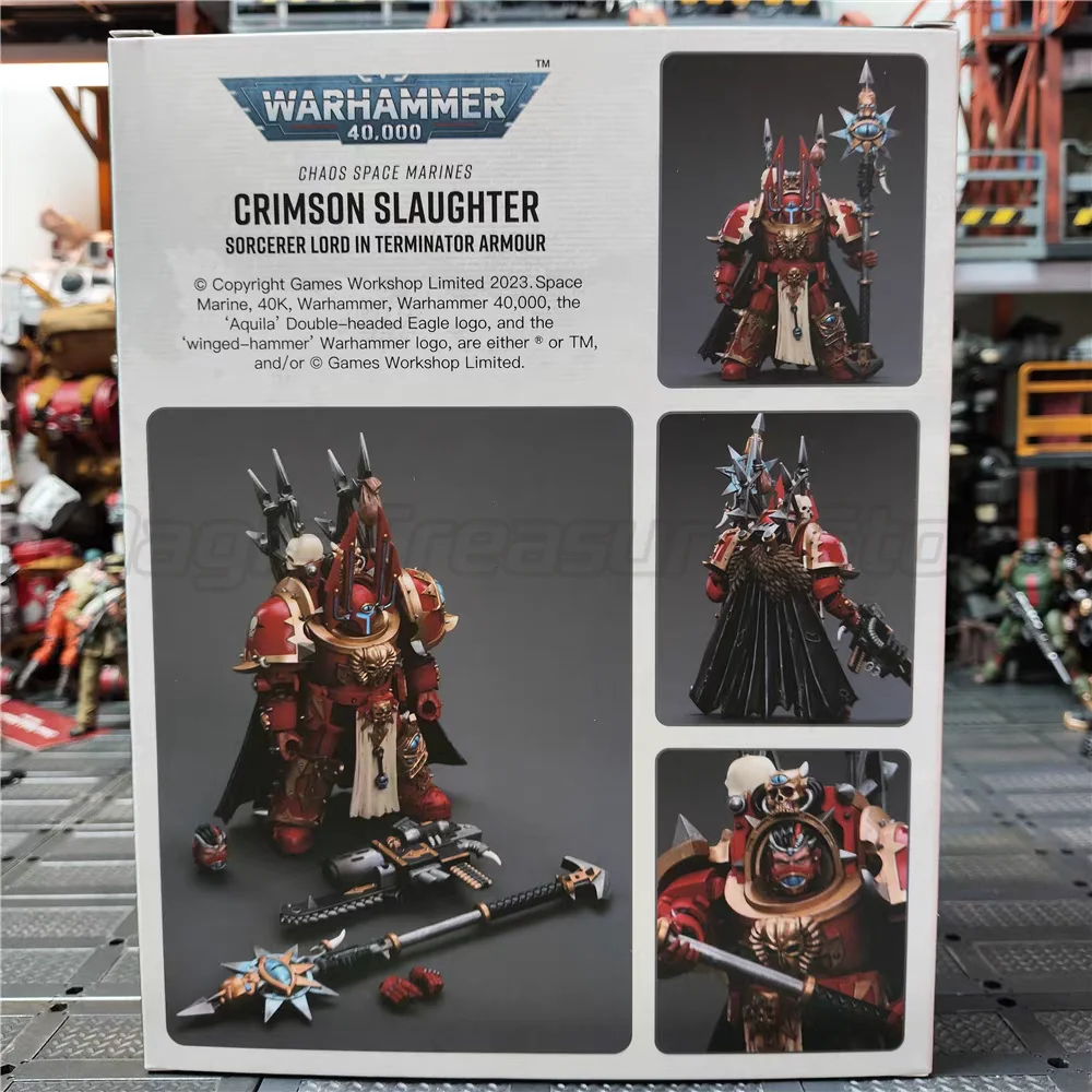 【MT】JOYTOY 1/18 Action Figure Warhammer 40K Chaos Crimson Slaughter Sorcerer Lord in Terminator Armor Anime Modello di gioco