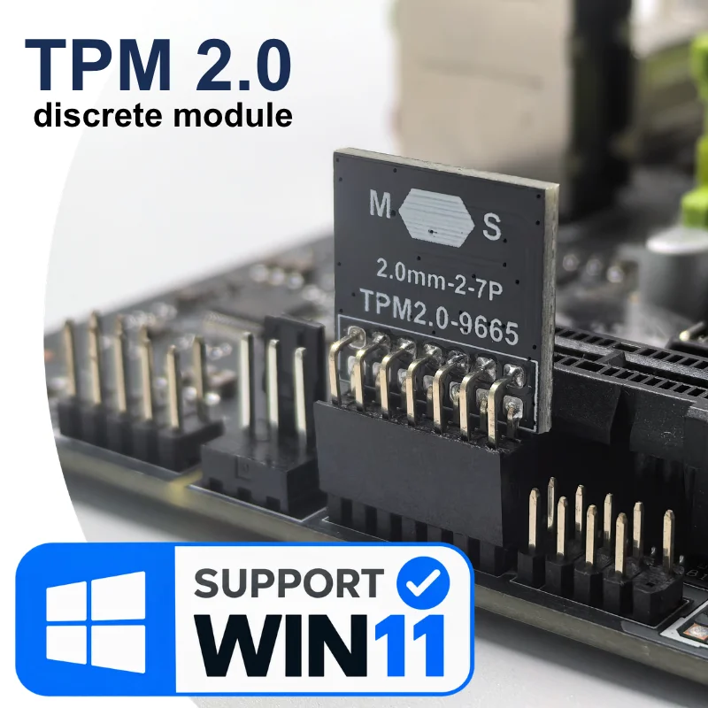 X99 DDR3 Platform includes independent TPM 2.0 module supports secure boot win11 m.2 wifi dual m.2 ssd 6x sata3.0 usb3.0 pcie3.0