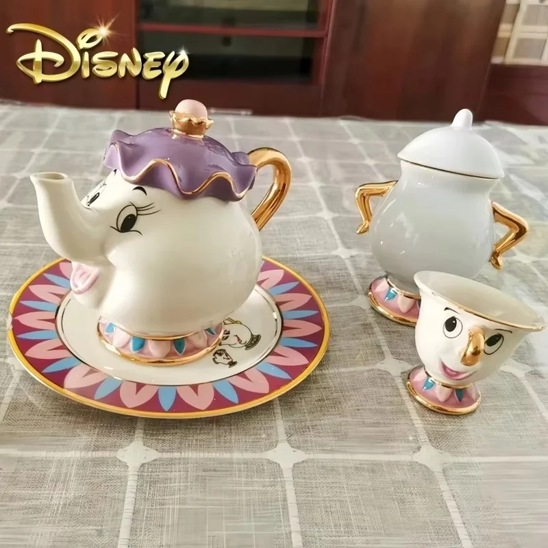 Hot Sale Disney Teapot Cute Cartoon Beauty And The Beast Coffee Pots Mug Mrs Pots Chip Cup Tea Cup Pots One Tea Sets Xmas Gift