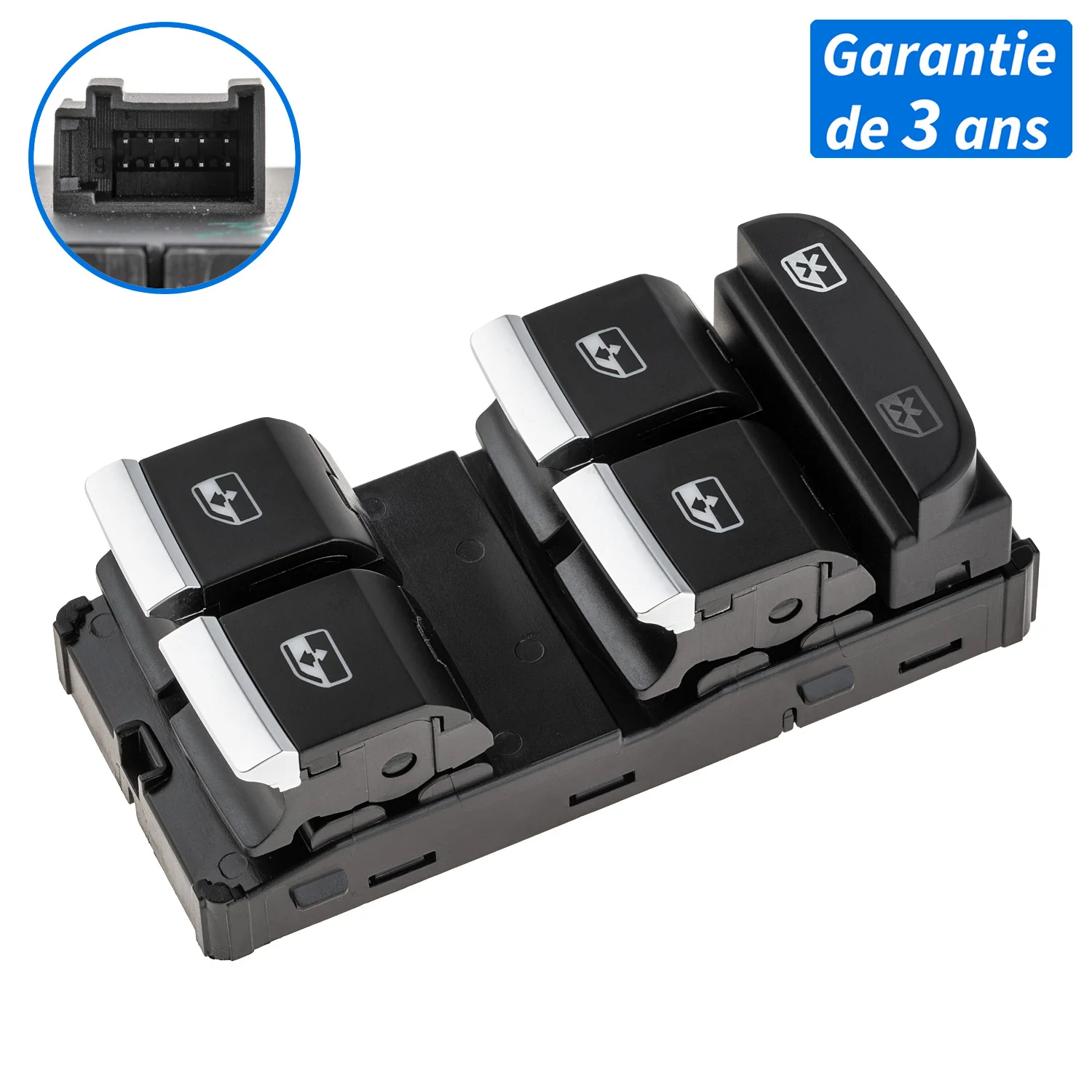 Interrupteur de commande de fenêtre principal 8W0959851E, 8W0959851E5PR pour Audi A4/S4 B9 2016-2024, A5/S5 2017-2024, Q5 2017-2024, RS4, RS5