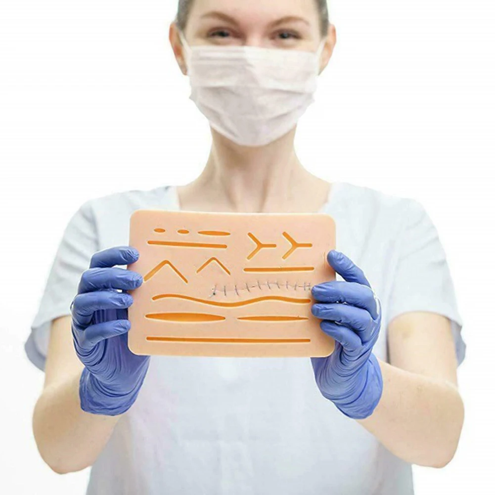 

Simulation Skin Suture Training Bags Reusable Wounds Suture Operate Practice Pad Silicone Suture Teaching Model Gadgets