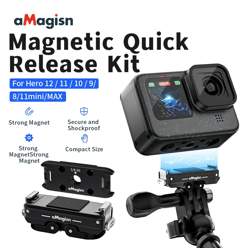 �y�Z�[�����zaMagisn ���^���}�O�l�b�g���N�C�b�N�����[�X�x�[�X GoPro Hero13/12/11/10/9/ MAX�Ή��A�h�U�E�����h�~�}�O�l�b�g�A�_�v�^�[�}�E���g