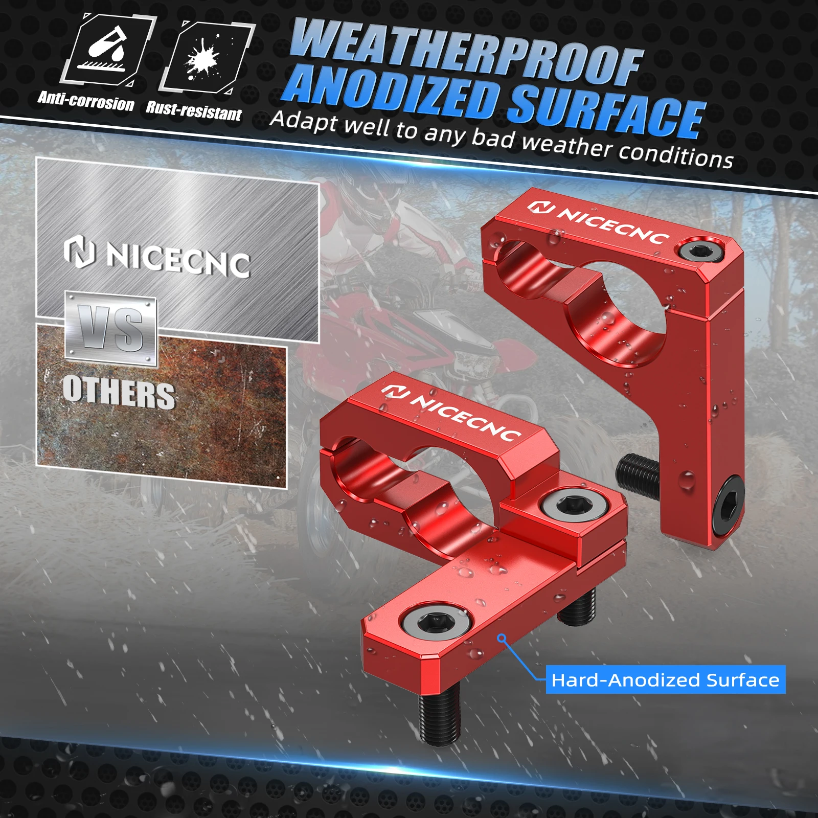 NICECNC TRX450R الخلفية المزدوجة الفرامل خط المشبك لهوندا TRX450R 2006-2009 TRX450ER 2006-2014 43462-HP1-600 الألومنيوم التصنيع باستخدام الحاسب الآلي #5