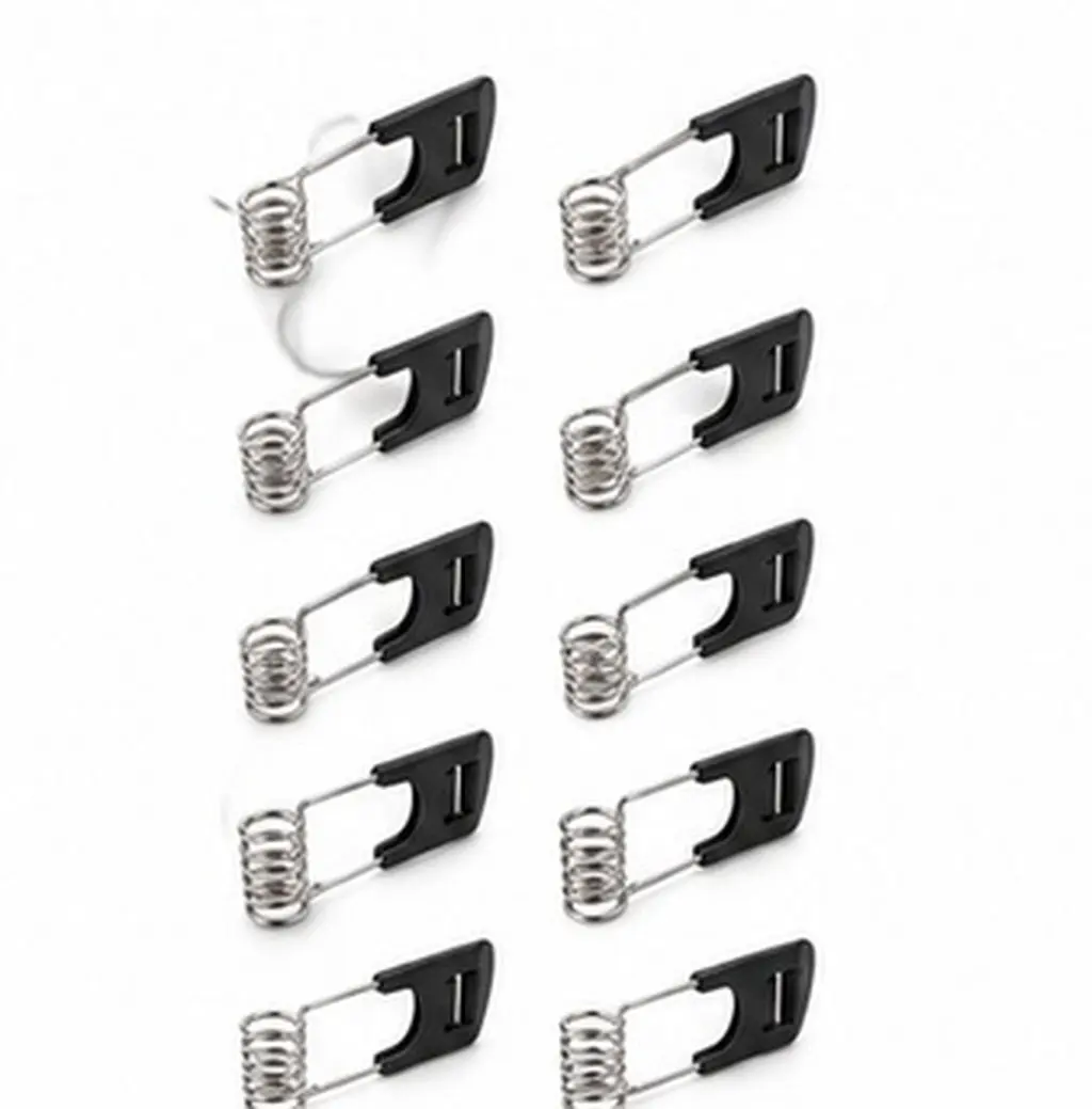 10pcs Black Spring Clips for LED Lights – Easy Install, Secure Hold for Rope, Icicle, Ceiling Lamps Indoor Outdoor