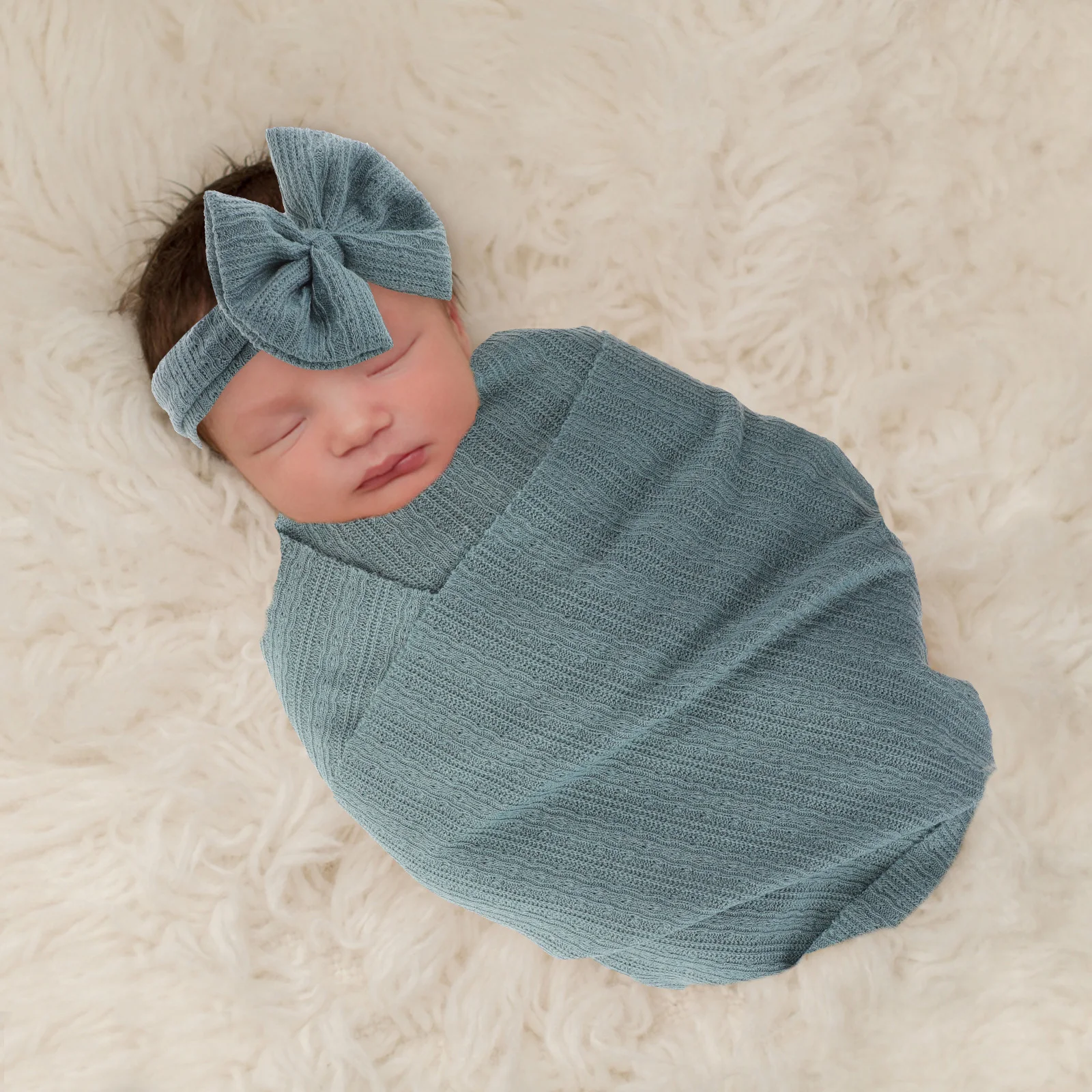 

1Set Swaddle Blanket Baby Receiving Blanket Newborn Stretchy Infant Wrap Perfect for Sleeping Nursing Photo Props