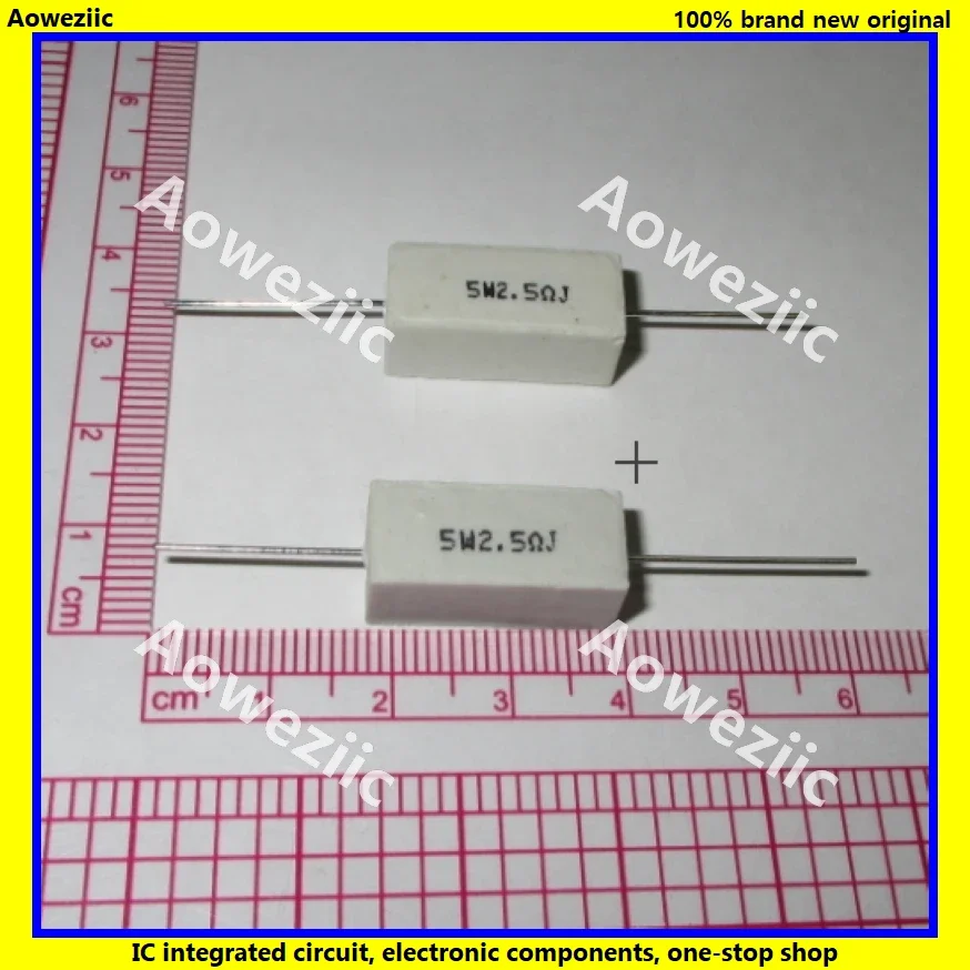 セラミック抵抗器,rx27,水平セメント抵抗,5w,2.5ohm, 2.5r,2.5rj,5w2.5rj,5w2r5j,5%, 5%, 10個