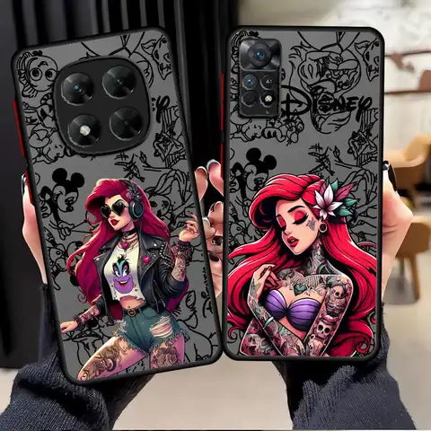 Disney Tattoo Ariel Princess Cool Case for Xiaomi Redmi A4 14C A1 A2 Plus 12C 9 13C 10 K40 Pro Back Phone Cover
