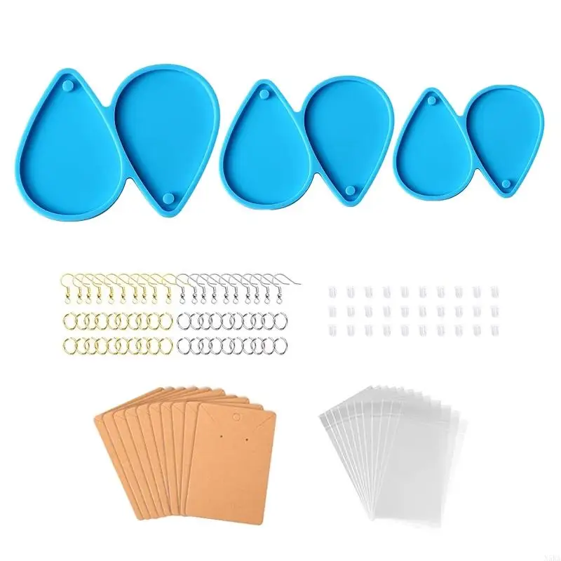 

N5KA Silicone Water Drop Earrings Drop Moulds with Ear Hooks Tear Drop Earrings