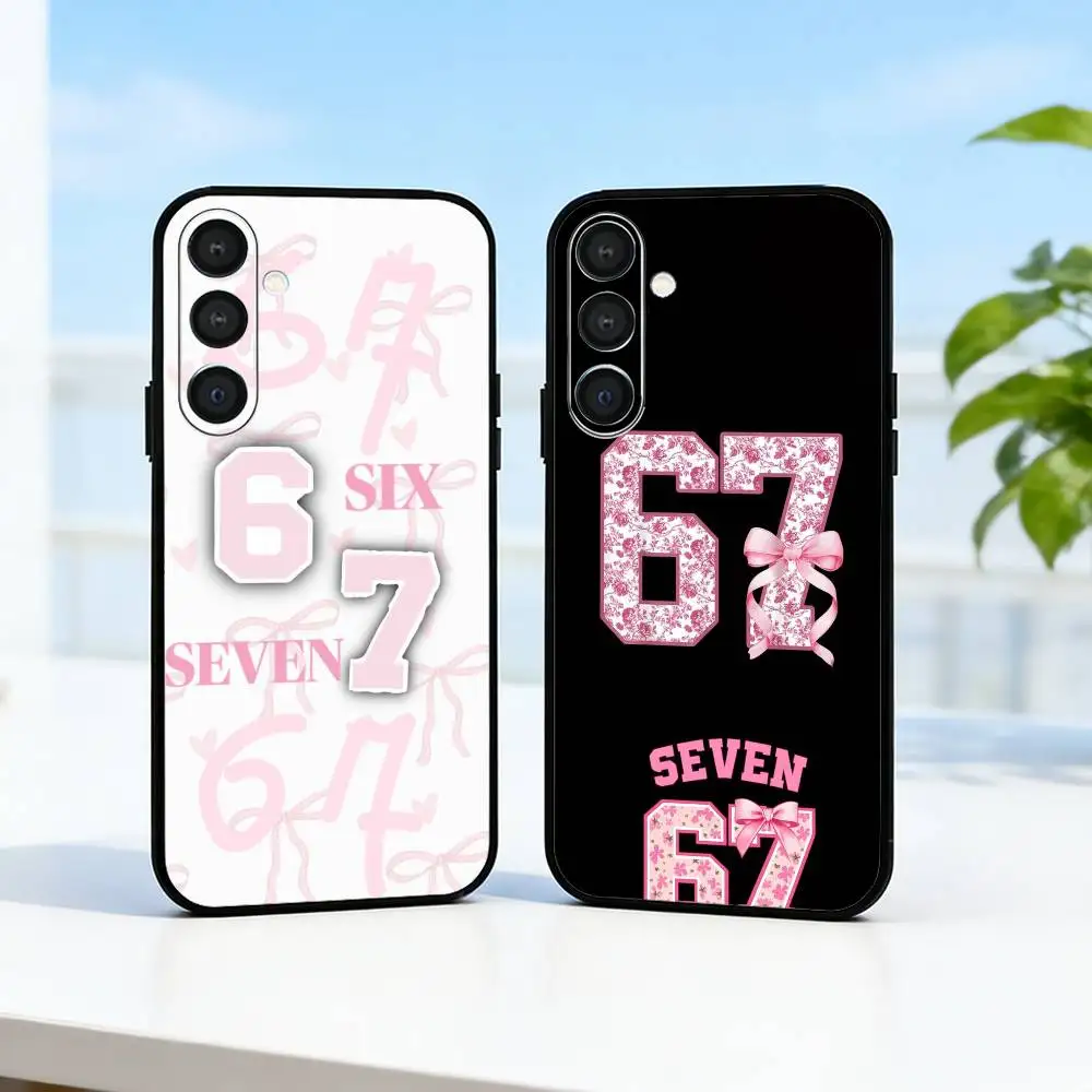 

67 S-Six S-Seven Phone Case For Samsung A73,72,71,53,52,51,22,91,80, Soft Black Cover
