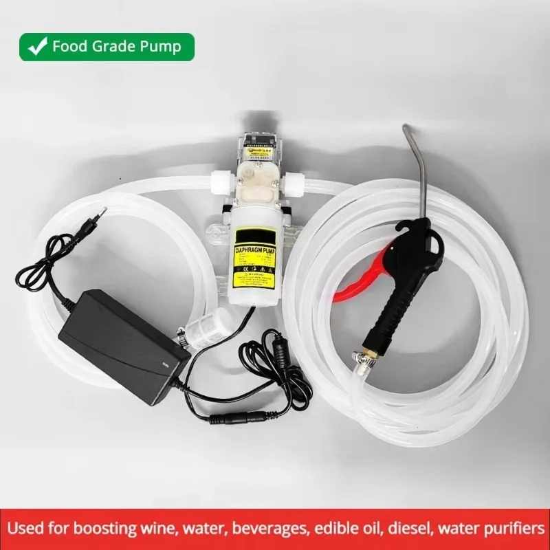 12V Electric Liquid Transfer Pump Set, Intelligent Start-Stop Brew Syphon Pump for Wine Beverage Edible Oil Water Purifier Boost