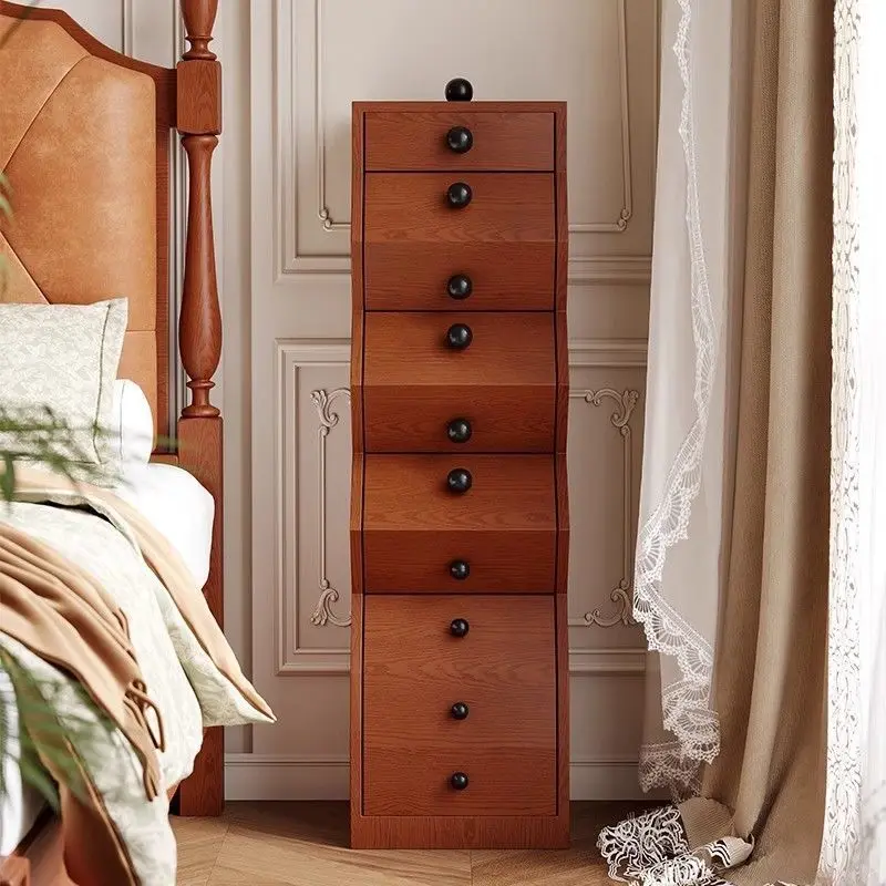 All solid wood antique cabinet multi-functional living room retro locker design sense special-shaped irregular cabinet