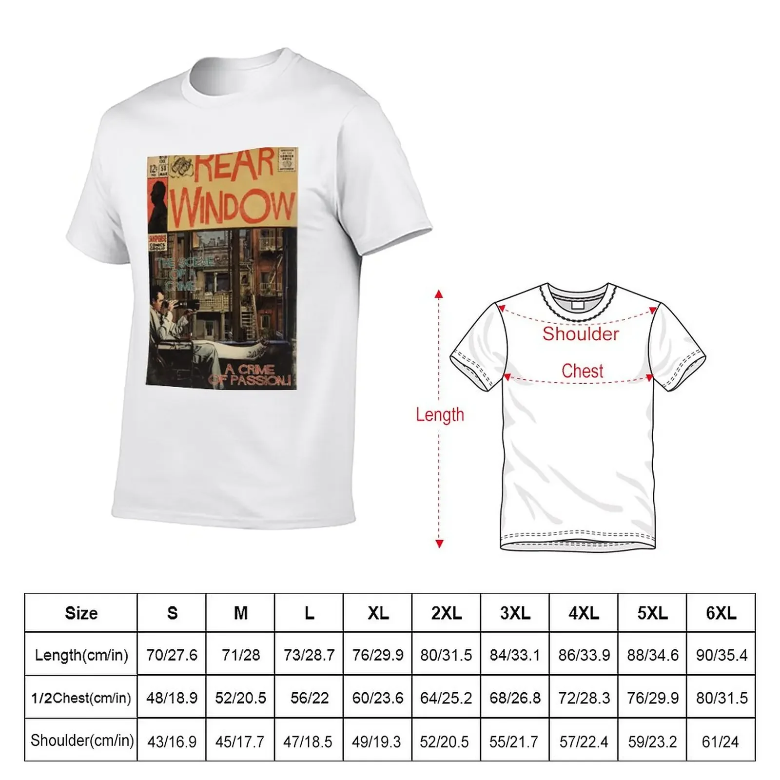 Rear Window - Alfred Hitchcock Comic Book Fan Art T-Shirt summer top customizeds t shirt men