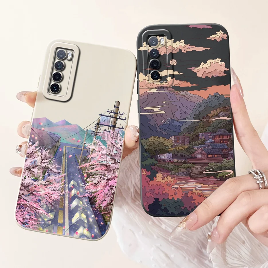 For Huawei Nova 7 5G Case Cute Dinosaur Cartoon Cover Shockproof Phone Case For Huawei Nova 7 Pro Nova7 SE Soft TPU Fundas Coque