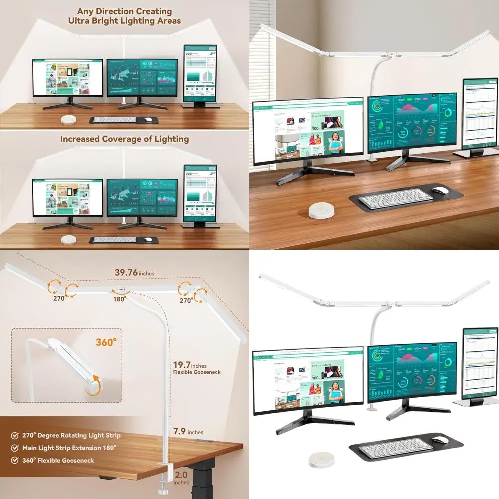 

Настольная лампа-прищепка для архитекторов: эргономичная двухголовочная светодиодная лампа с пультом ДУ, гибкая и регулируемая по яркости, для домашнего офиса и компьютера