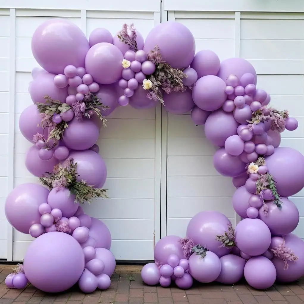 Ballons d'anniversaire violets, lavande Pastel, 5/10/12/18 pouces, guirlande en arc pour décoration d'anniversaire et de mariage, DIY bricolage