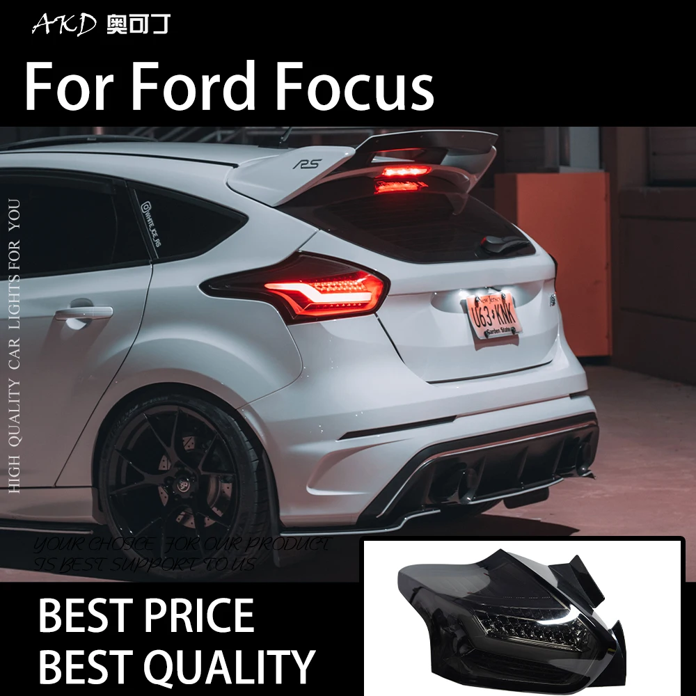 

Автомобильные фары для Ford Focus 2015-2018 хэтчбек светодиодные авто задние фонари в сборе обновление ST стиль дизайн лампы внешние аксессуары